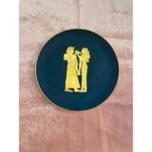 Finzi Firenze Teal and Gold Oro Zecchino Porcelain Decorative Plate Platter